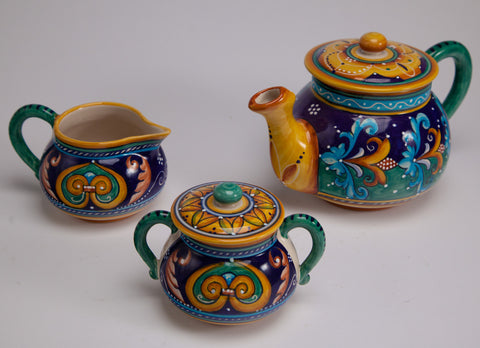 Italian Ceramic Hand Painted Tea Set