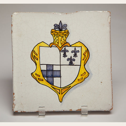 Handmade Terracotta Painted and Glazed Tile - 0349